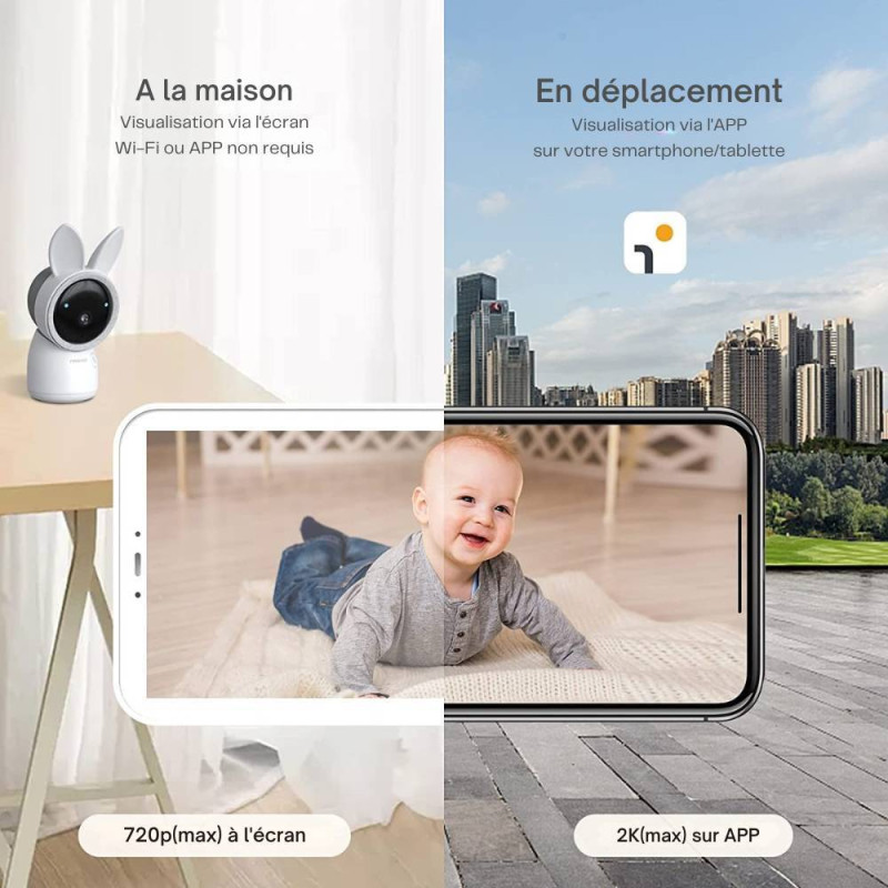 Babyphone caméra connecté ou sans ondes Alnanny Premium Babyphone caméra connecté ou sans ondes Alnanny Premium