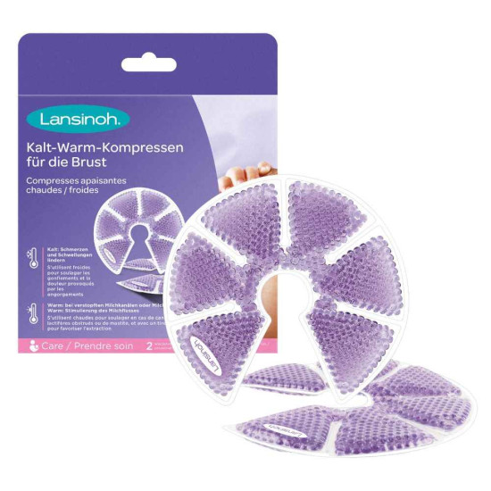 Lot de 2 - Compresses en gel apaisantes chaud-froid Lansinoh
