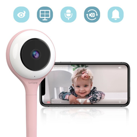 Lollipop caméra, babyphone vidéo wifi - Rose