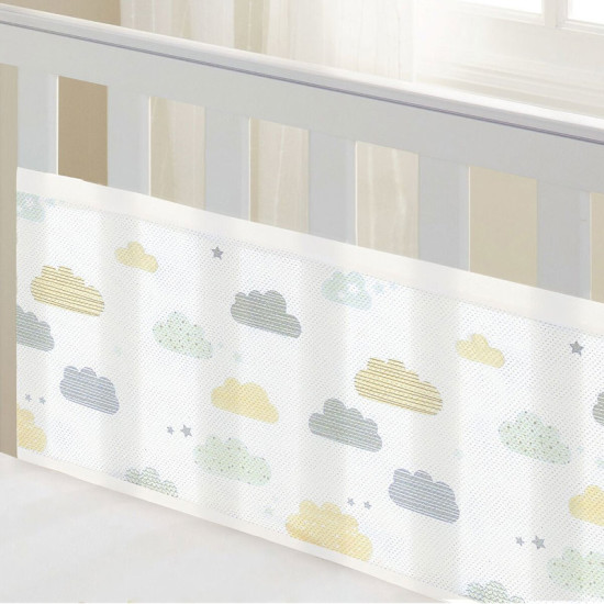 2x Tour de lit bébé respirant protection de barreaux 160x30cm