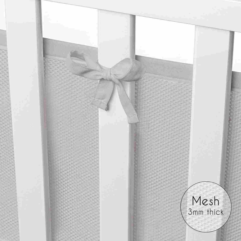 Tour de lit respirant fin - Basic 4 côtés - Uni