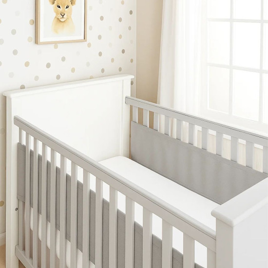 Tour de lit respirant fin - Basic 2 côtés - Uni