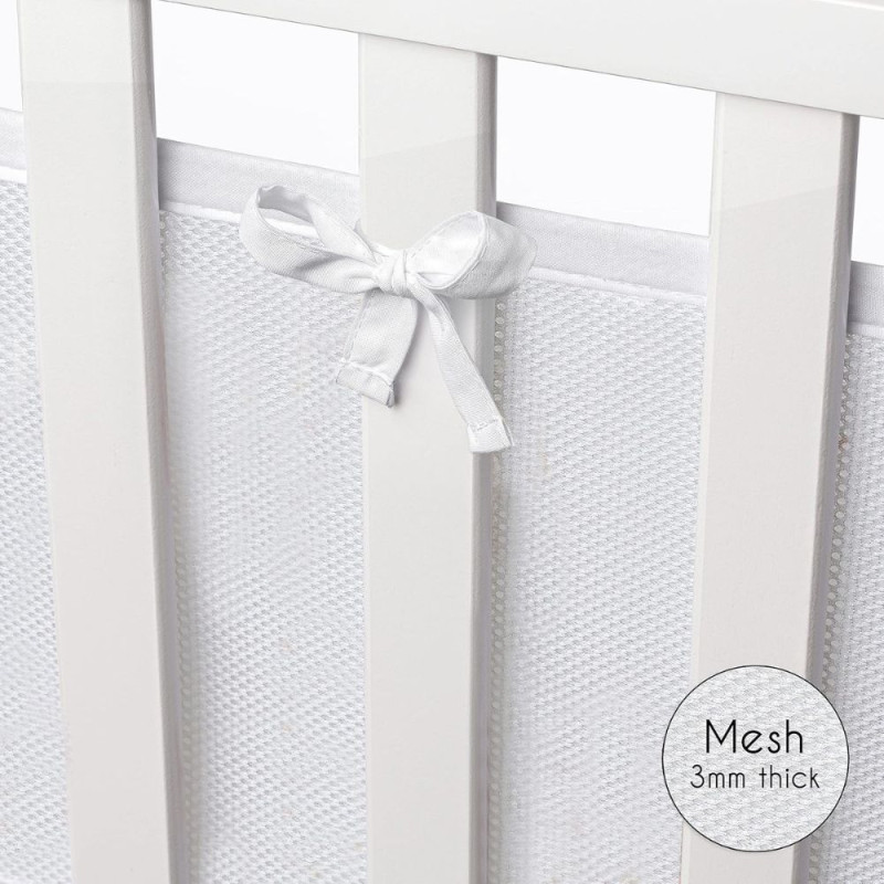 Tour de lit respirant - Classic 4 côtés - Uni blanc