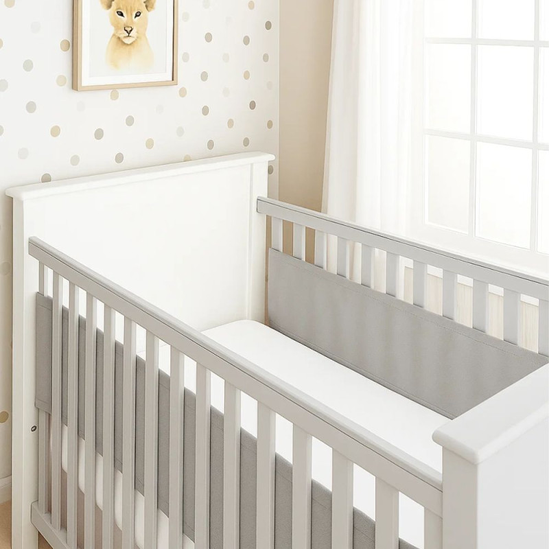 Tour de lit respirant fin - Basic 2 côtés - Uni