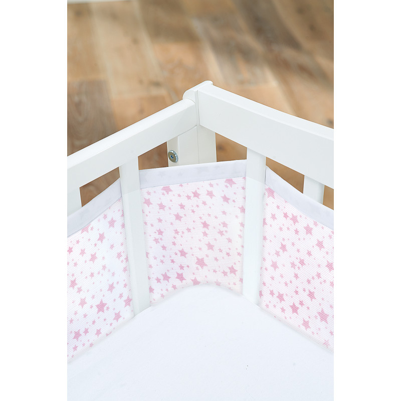 Tour de lit respirant berceau - Nuages roses