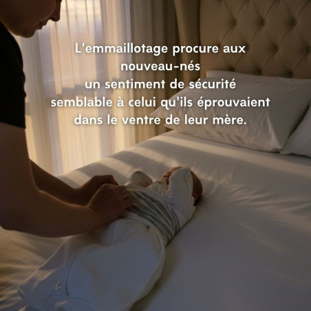 Emmaillotage bébé avec système de réassurance respiratoire 0-3 mois