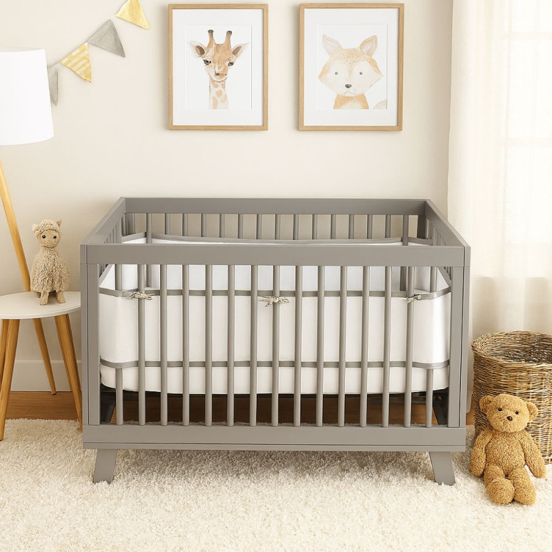 Protector de cuna transpirable de 4 lados