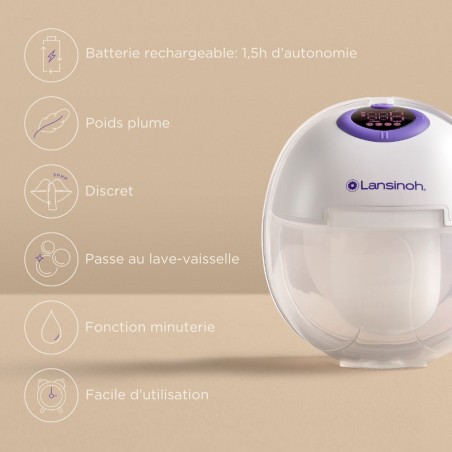 Tire-lait mains libres électrique - Lansinoh