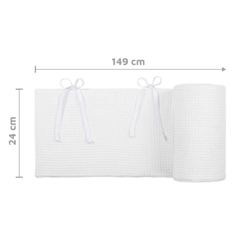 Protector de cuna transpirable Original de 2 lados con diseño de panal