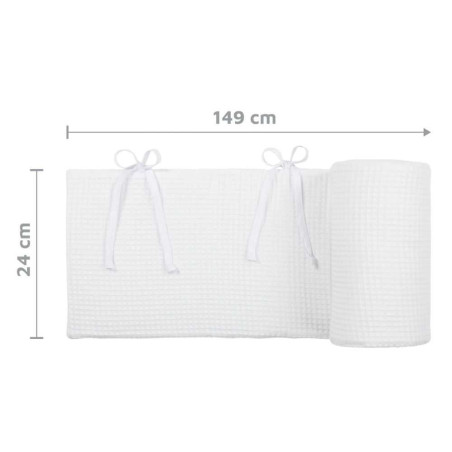 Protector de cuna transpirable Original de 2 lados con diseño de panal