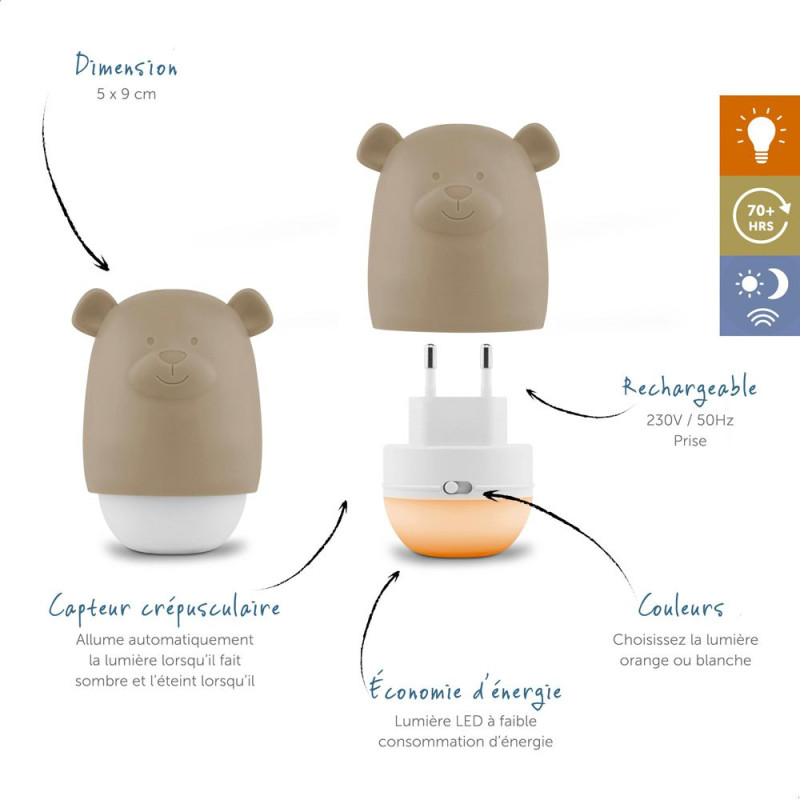 Benny - Veilleuse compacte nomade - Beige