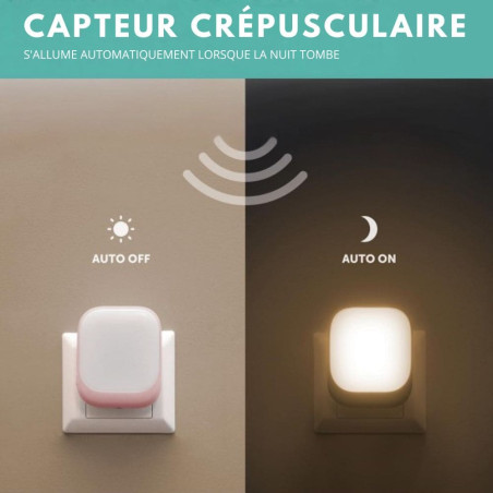 Veilleuse prise bébé automatique – lumière douce