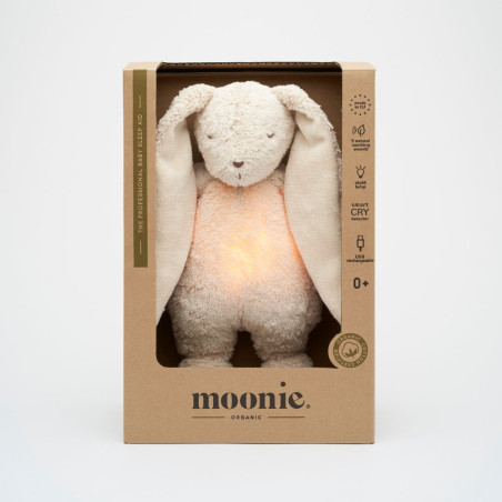 Moonie - Peluche con luz y música natural orgánica conejo