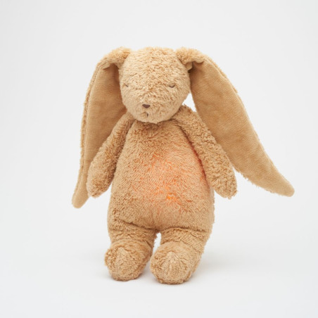Moonie - Peluche veilleuse musicale et lumineuse nature bio lapin