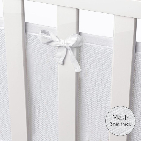 Tour de lit respirant - Classic 4 côtés - Uni blanc