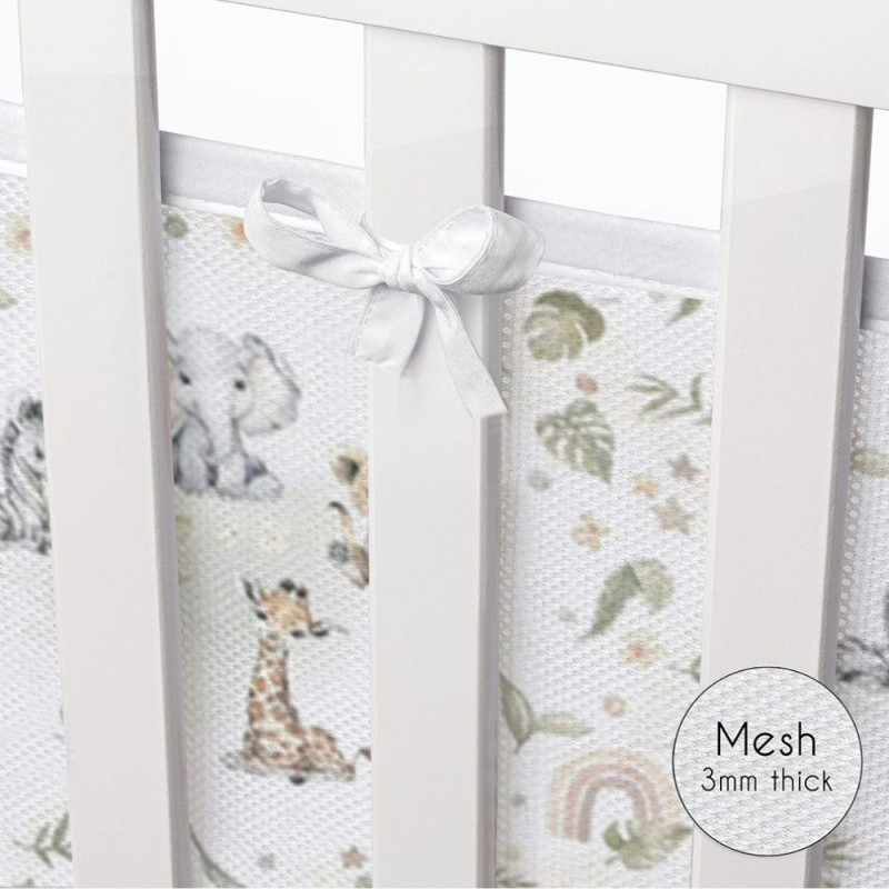 Protector de cuna transpirable de 2 lados