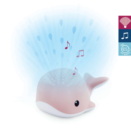 Wally la baleine - Projecteur d’ambiance océan, sons & lumière - gris