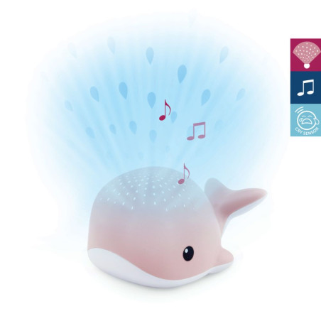 Wally la baleine - Projecteur d’ambiance océan, sons & lumière - gris