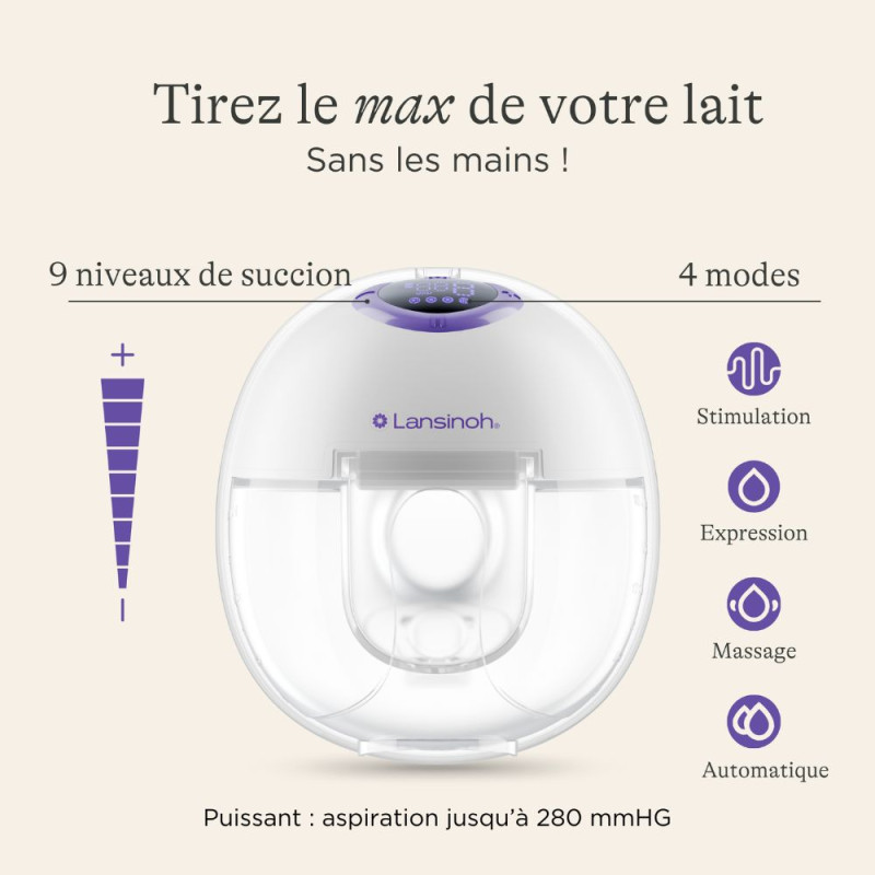 Tire-lait mains libres électrique - Lansinoh