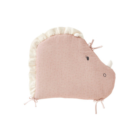 Tour de lit / protège barreaux gaze de coton rose à volants