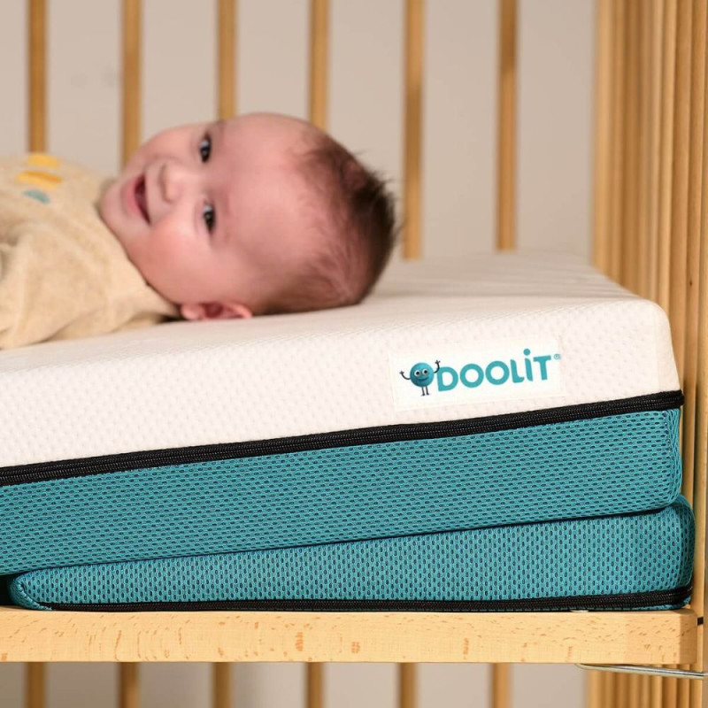 Matelas Tiny bleu + plan incliné 60x120cm