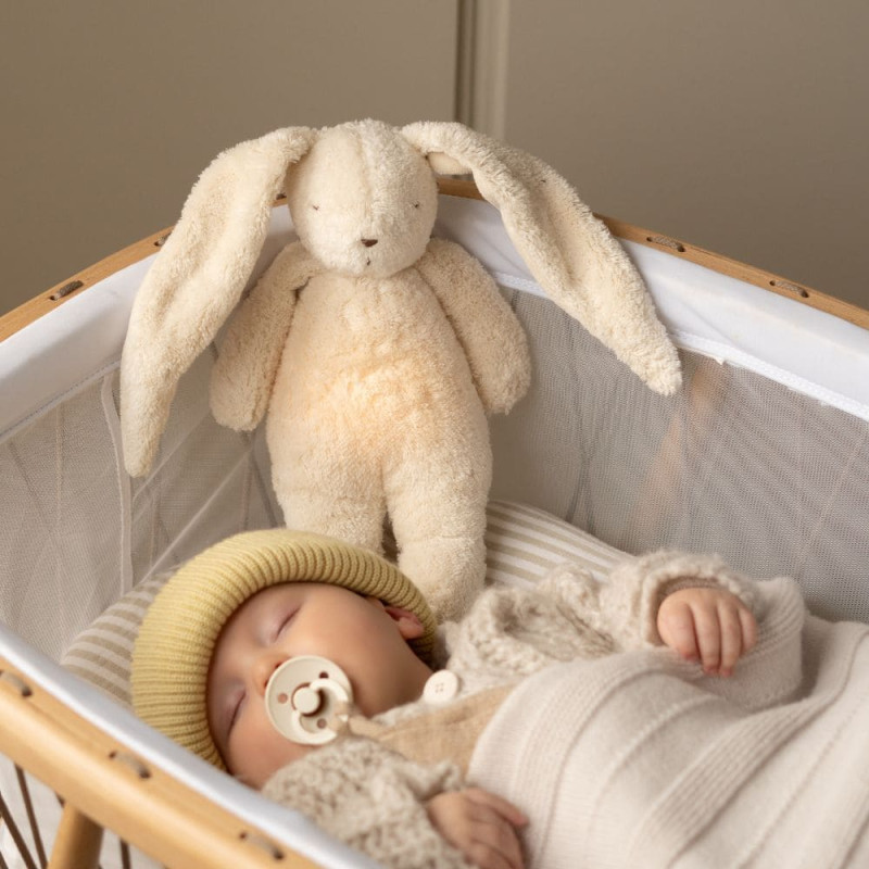 Moonie - Peluche veilleuse musicale et lumineuse nature bio lapin