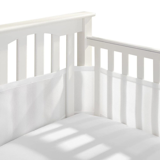 Tour de lit respirant 4 côtés Uni blanc (Nanny Care) - Image 5