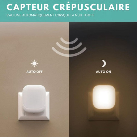 Veilleuse prise bébé automatique – lumière douce