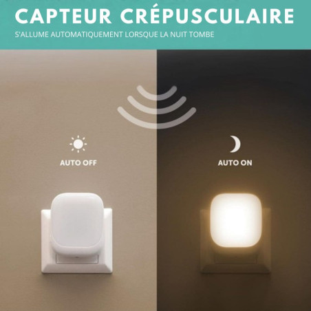 Veilleuse prise bébé automatique – lumière douce
