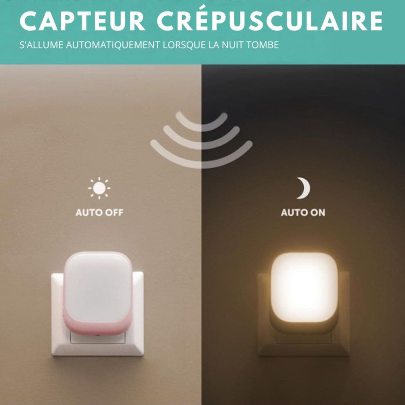 Veilleuse prise bébé automatique – lumière douce