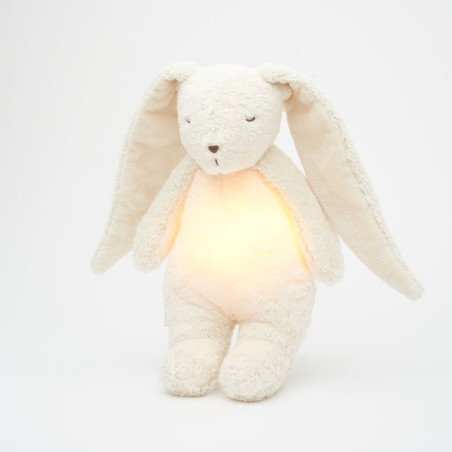 Moonie - Peluche con luz y música natural orgánica conejo