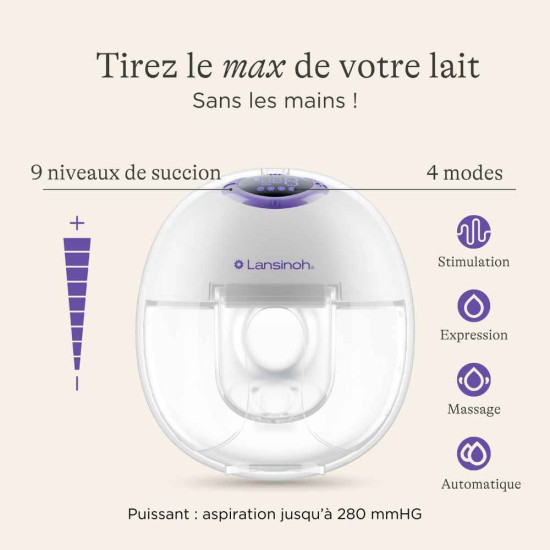 Tire-lait mains libres électrique - Lansinoh Double (Nanny Care) - Image 5