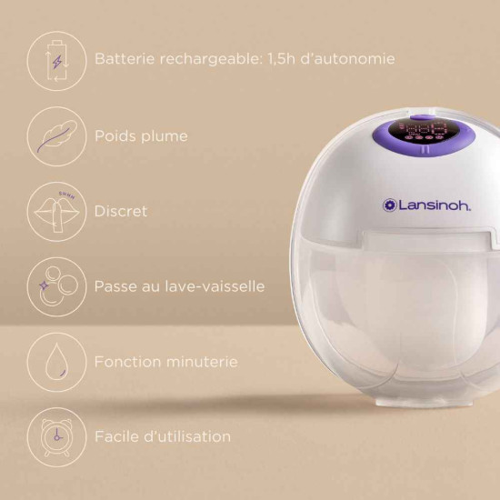 Tire-lait mains libres électrique - Lansinoh Double (Nanny Care) - Image 6