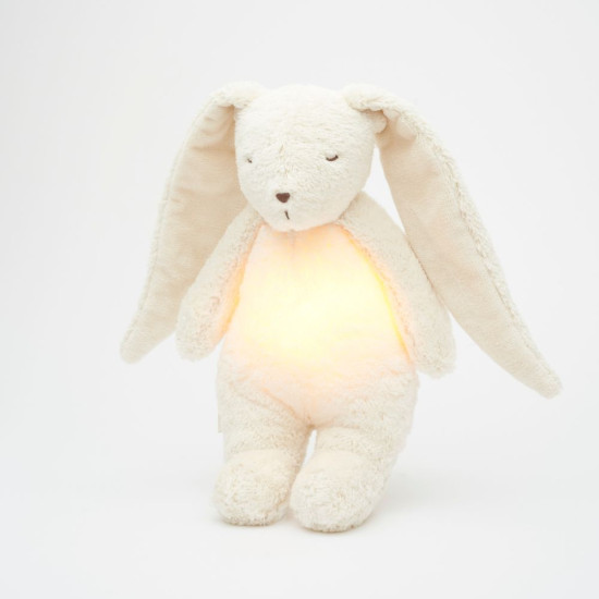 Moonie - Peluche veilleuse musicale et lumineuse nature bio lapin Blanc polaire (Nanny Care) - Image 1