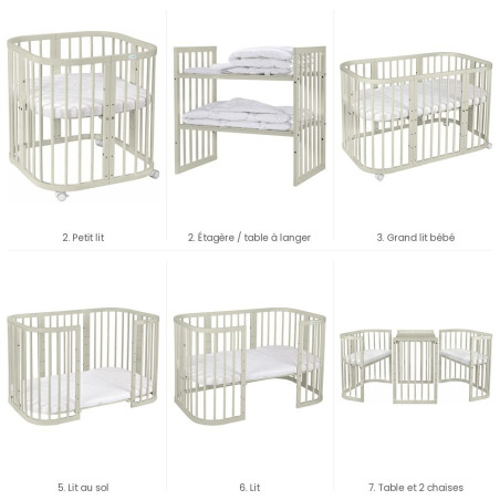 Cuna evolutiva 7 en 1 W2 Waldin - Charlie - NATURAL