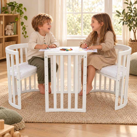 Lit bébé évolutif 7 en 1 Ovale - Agate - NATUREL