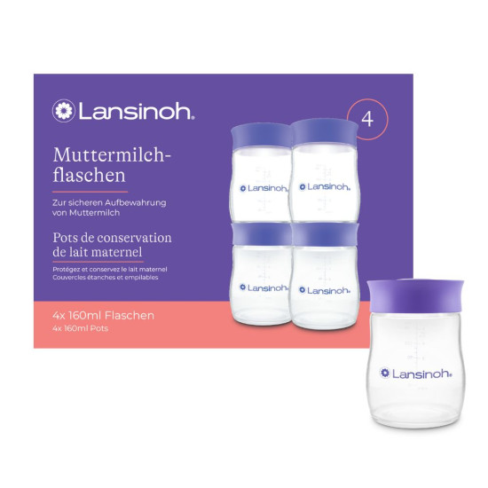 Pots de conservation lait maternel 4x160ml