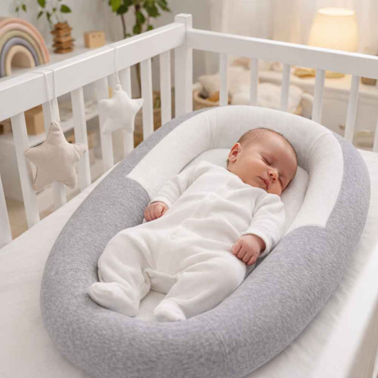 Cocon réducteur de lit respirant Gris (Nanny Care) - Image 1